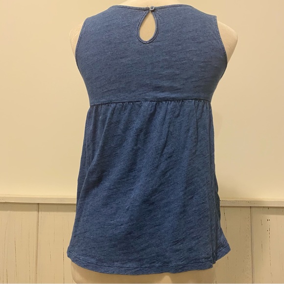 Cherokee Girls 10-12 Large Sleeveless Blue Pink Buttoned Tee - Picture 2 of 12